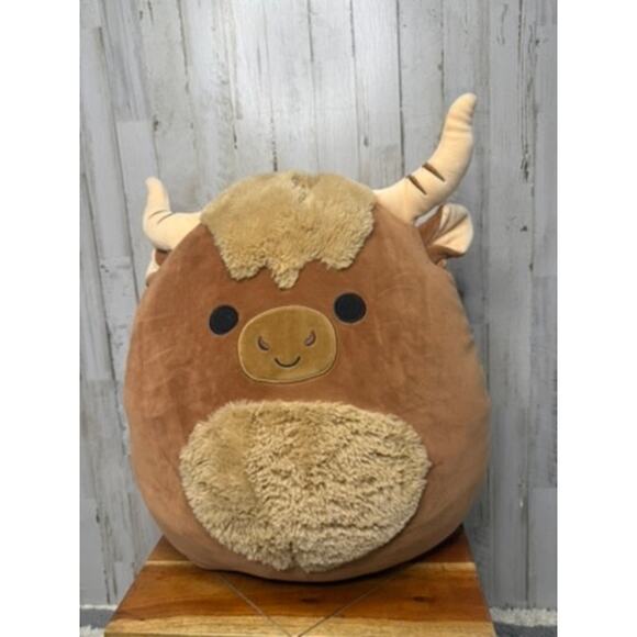 Squishmallows Marshal Highland Cow Plush Toy Medium 20" Brown - Picture 1 of 5